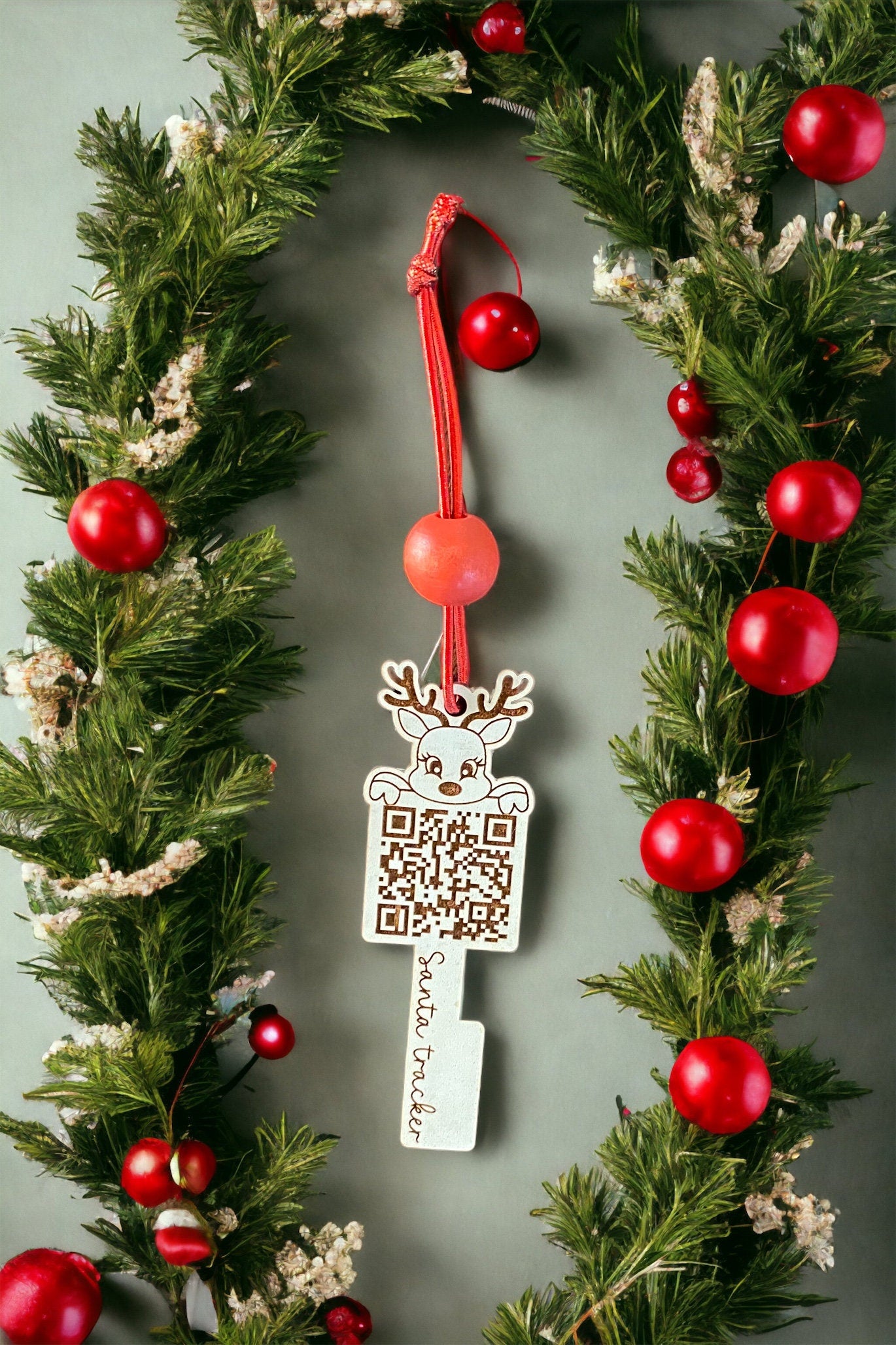 Santa Tracker Laser-Cut and Engraved Key Christmas Ornament