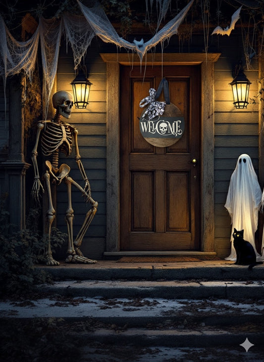 Halloween Skull Welcome Sign