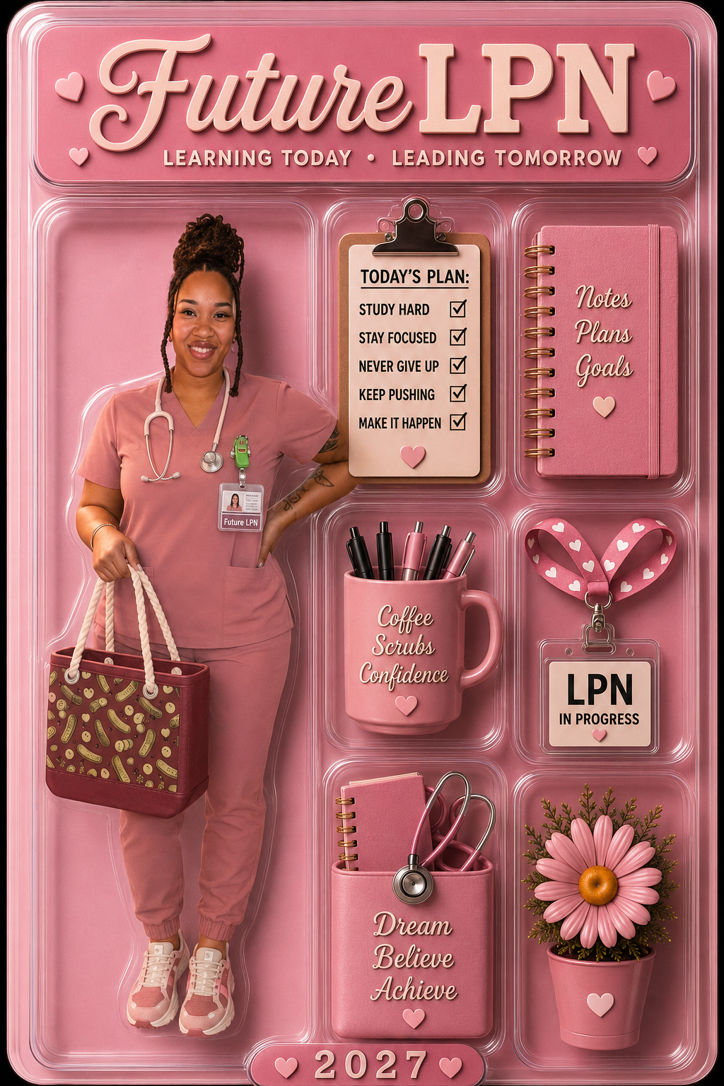 Custom Nurse Badge Reel with Your Photo & Name | Personalized RN/LPN/Teacher Badge Holder