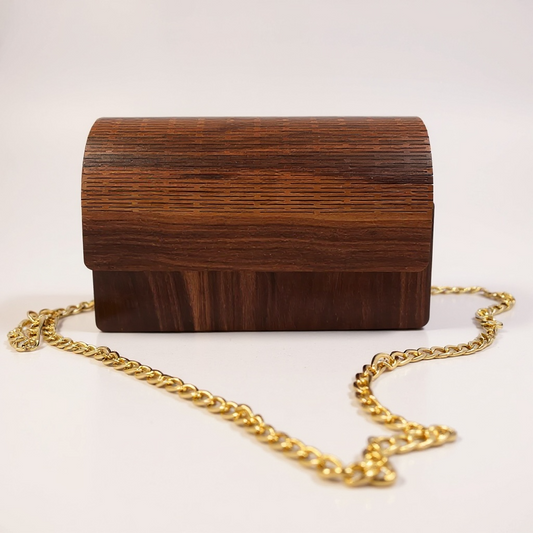 Wooden Laser-Cut Crossbody Handbag