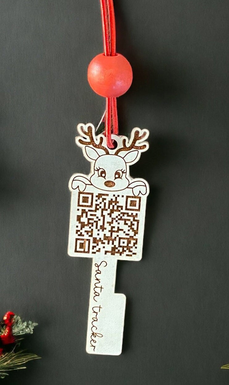 Santa Tracker Laser-Cut and Engraved Key Christmas Ornament